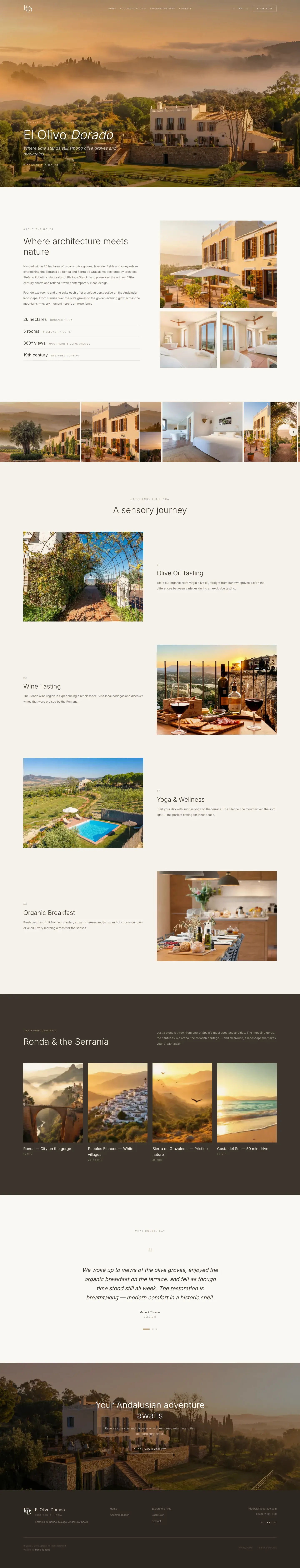 Cortijo El Olivo Dorado website, built by Traffic To Talks