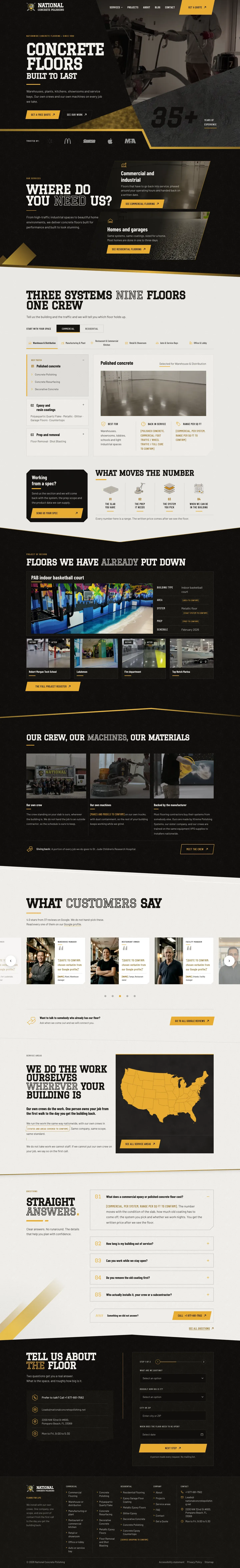 National Concrete Polishing website, built by Traffic To Talks