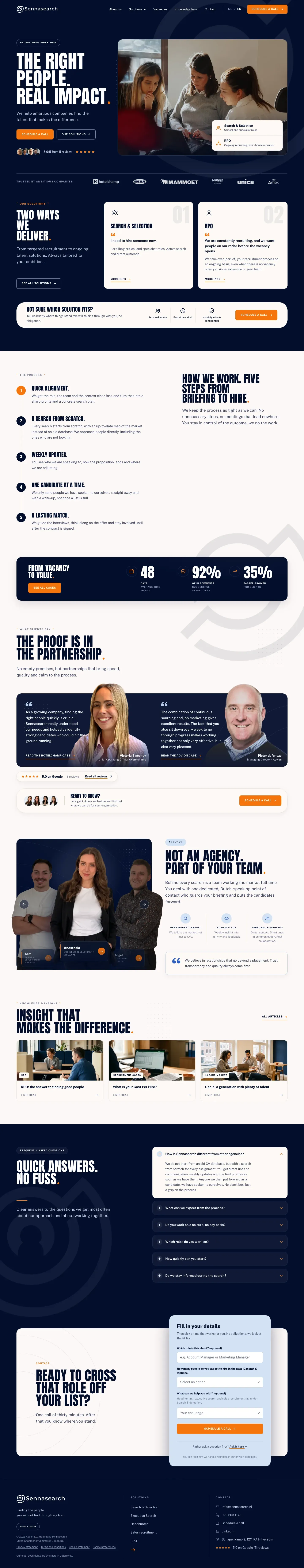 Sennasearch website, built by Traffic To Talks